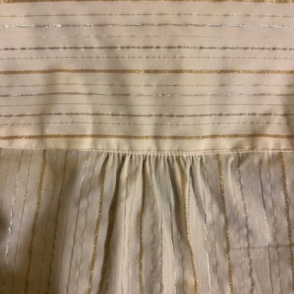 Y2K Wrap top stretch fabric white with silver + gold stripes - Picture 6 of 7